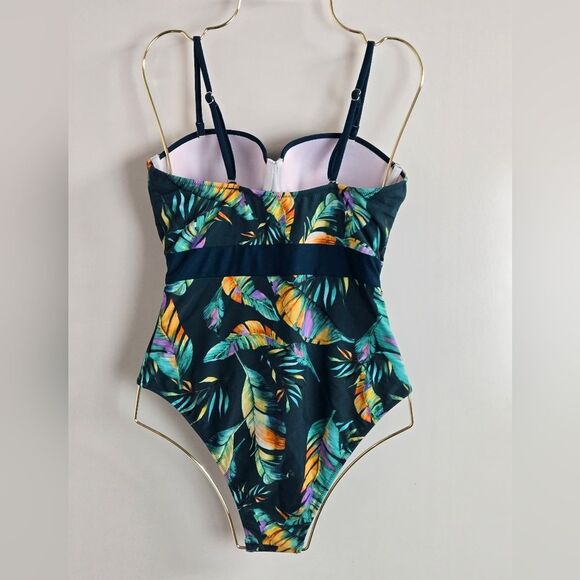 Cupshe Tropical Moulded Cup One Piece Bathing Suit NEW - Picture 4 of 9